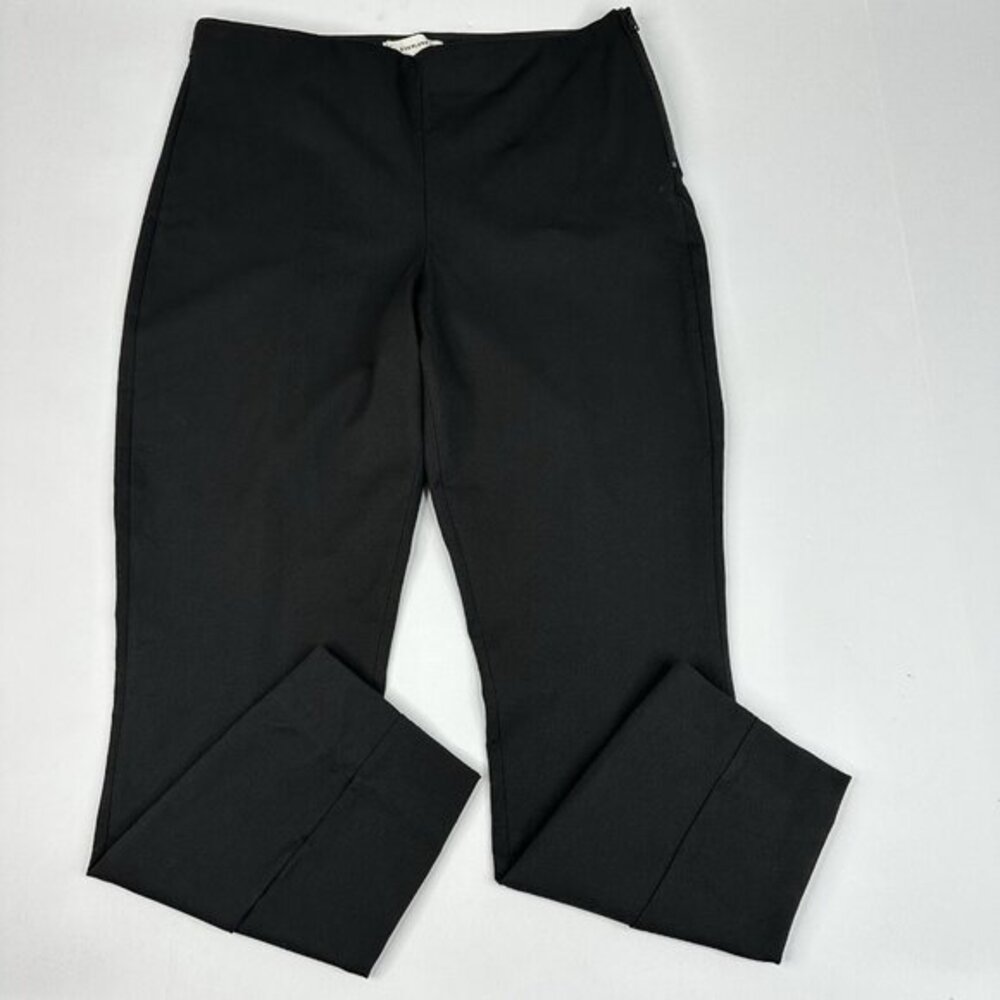 Everlane Black Side Zip Stretch Cotton Work Pants Womens 12 High Rise Tailored